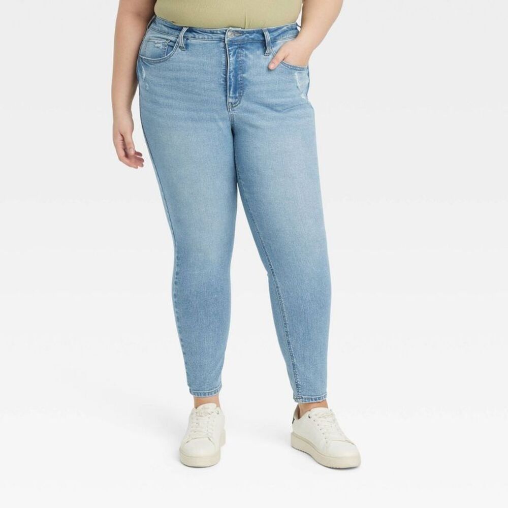 Women's High-Rise Skinny Jeans - Ava & Viv Light Wash 24